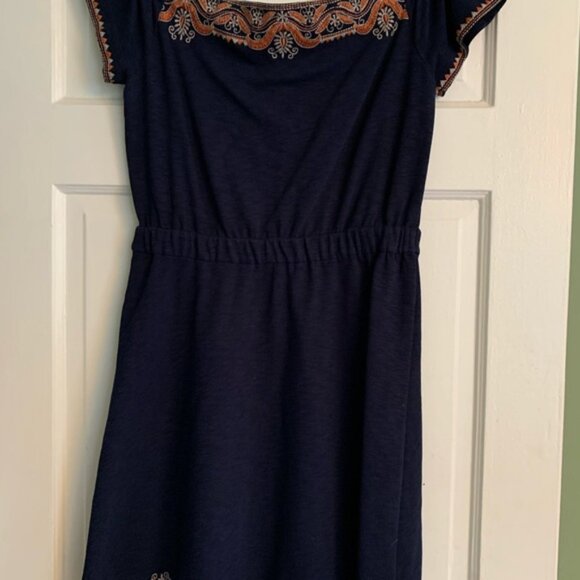 Tory Burch navy embroidered dress size XS - Picture 8 of 9